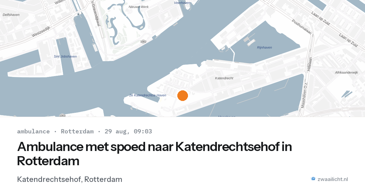 Ambulance met spoed naar Katendrechtsehof in Rotterdam — 29 aug 2026