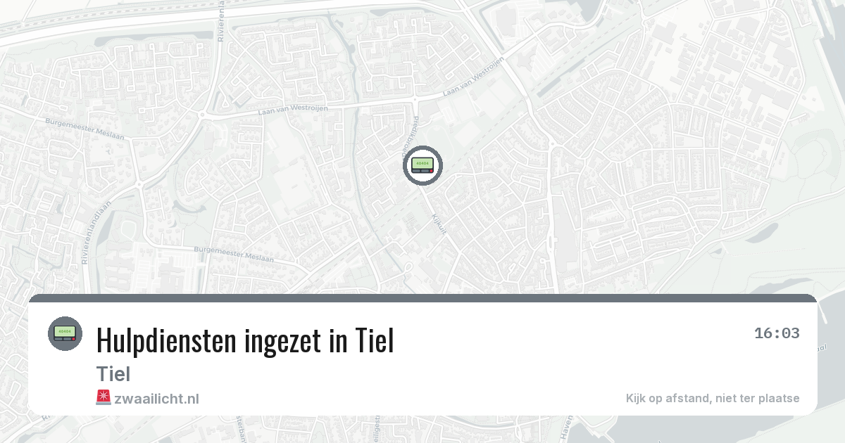 Hulpdiensten ingezet in Tiel — 17 feb 2026 | 🚨 Zwaailicht.nl