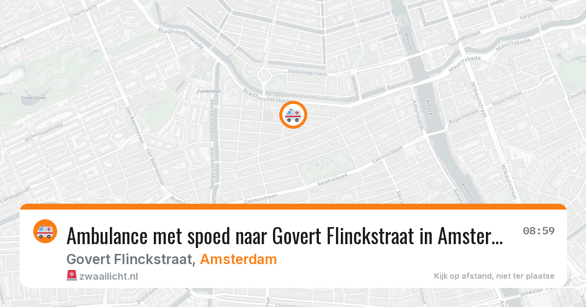 Ambulance met spoed naar Govert Flinckstraat in Amsterdam — 4 aug 2026