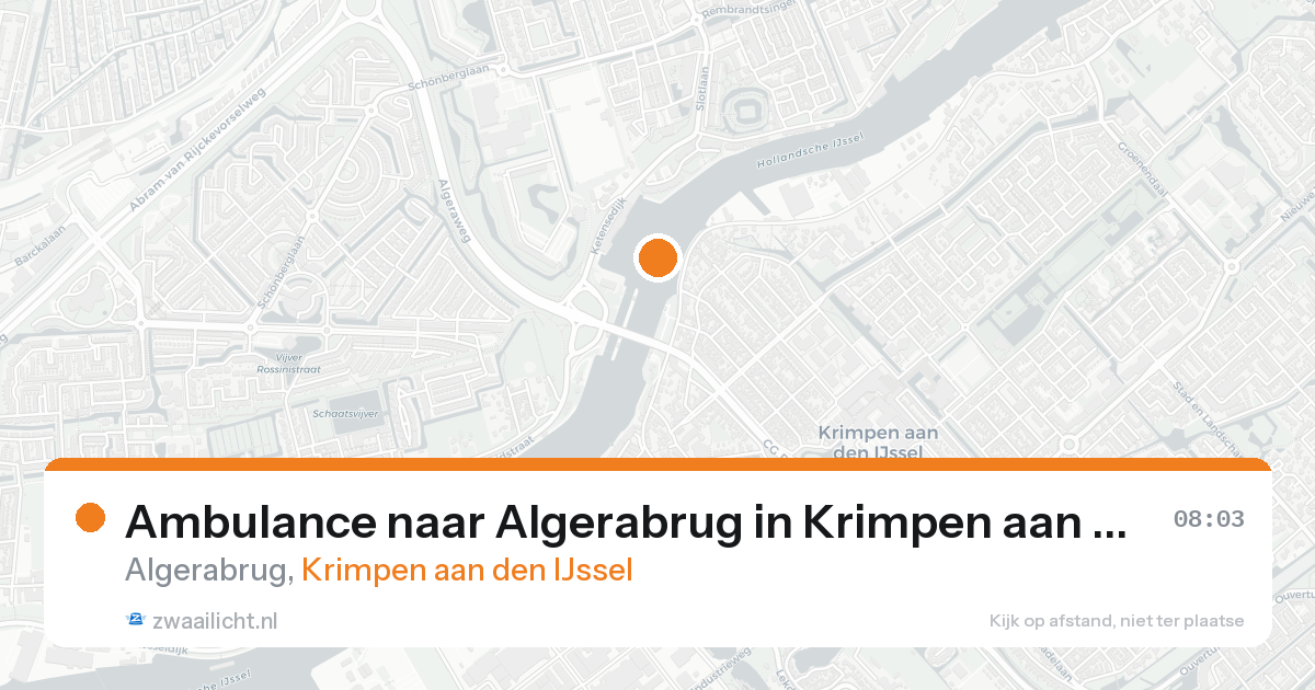 Ambulance naar Algerabrug in Krimpen aan den IJssel — 25 aug 2026