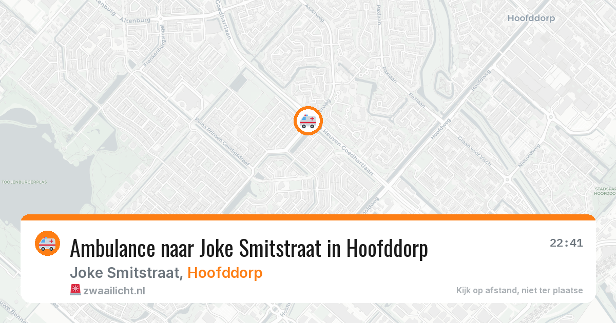 Ambulance naar Joke Smitstraat in Hoofddorp — 3 aug 2026