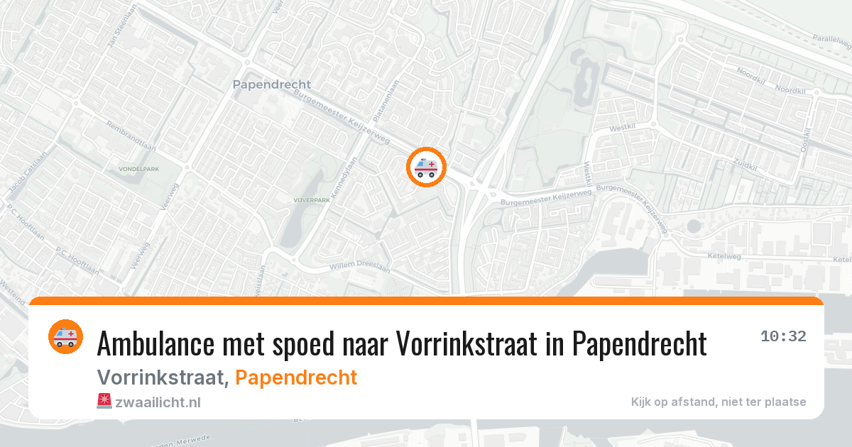 Ambulance met spoed naar Vorrinkstraat in Papendrecht — 8 jul 2026