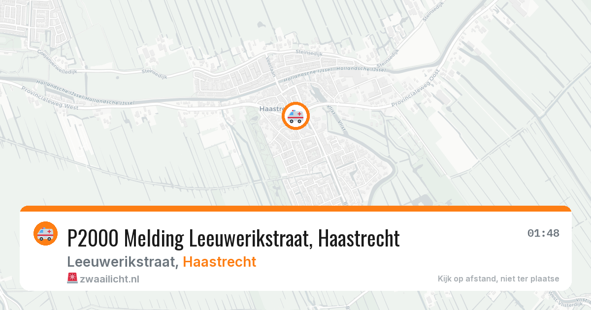 P2000 Melding Leeuwerikstraat, Haastrecht — 4 feb 2026
