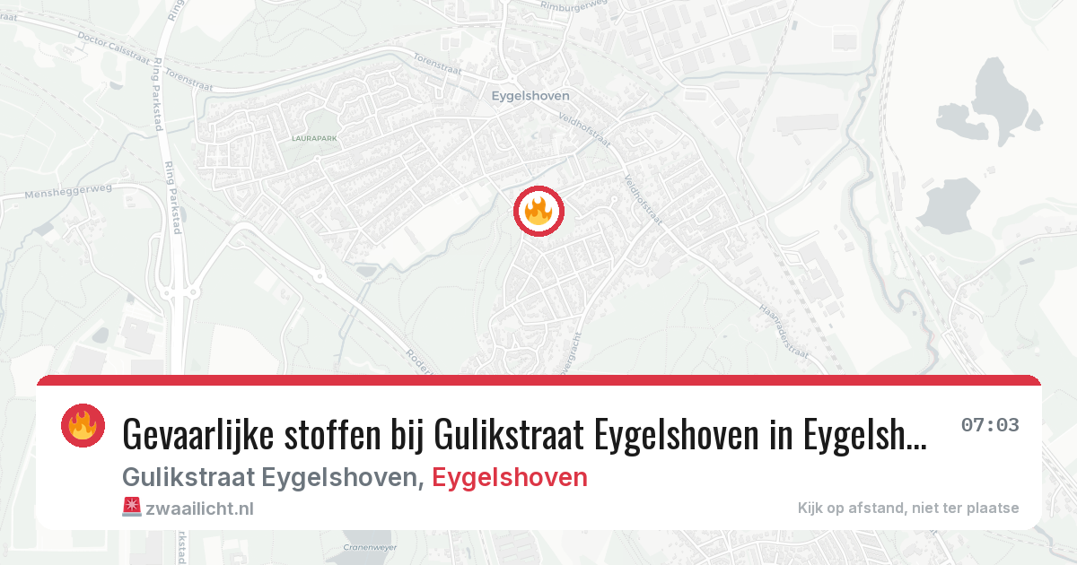 Gevaarlijke stoffen bij Gulikstraat Eygelshoven in Eygelshoven — 15 mei 2026