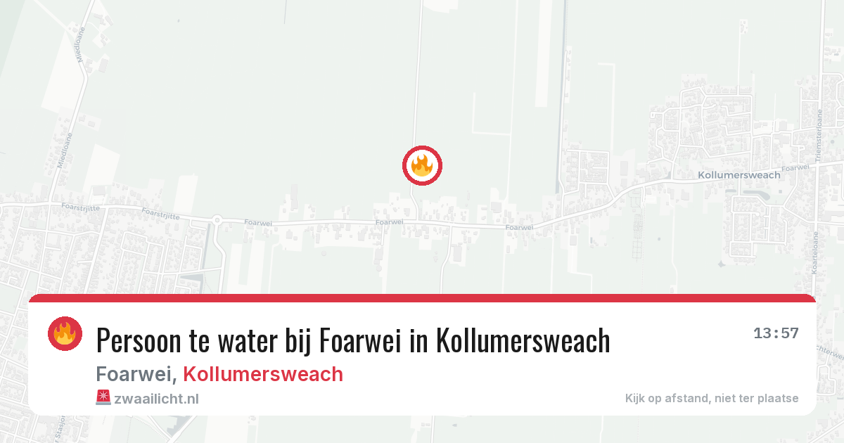 Persoon te water bij Foarwei in Kollumersweach — 5 jul 2026