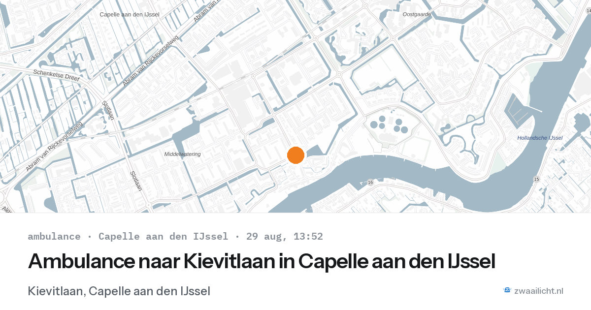 Ambulance naar Kievitlaan in Capelle aan den IJssel — 29 aug 2026