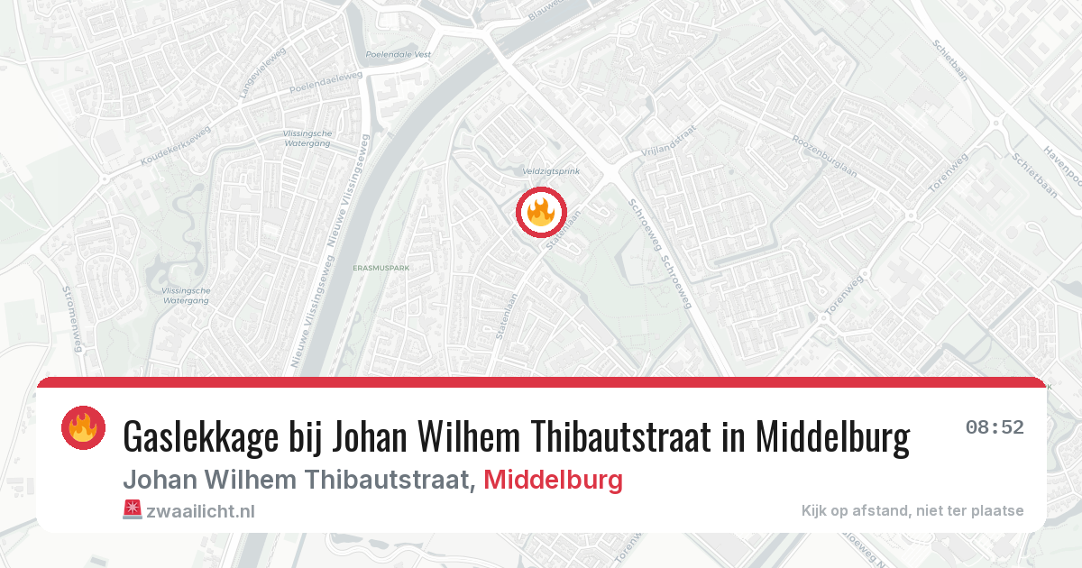 Gaslekkage bij Johan Wilhem Thibautstraat in Middelburg — 15 jun 2026