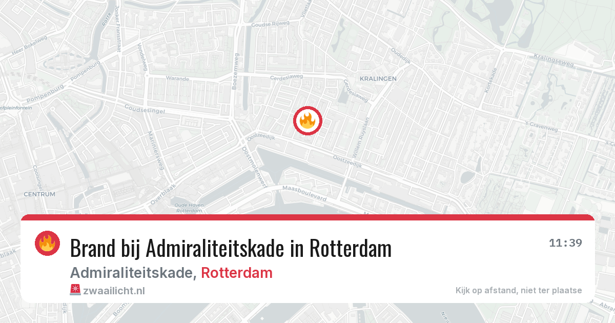 Brand bij Admiraliteitskade in Rotterdam — 12 aug 2026