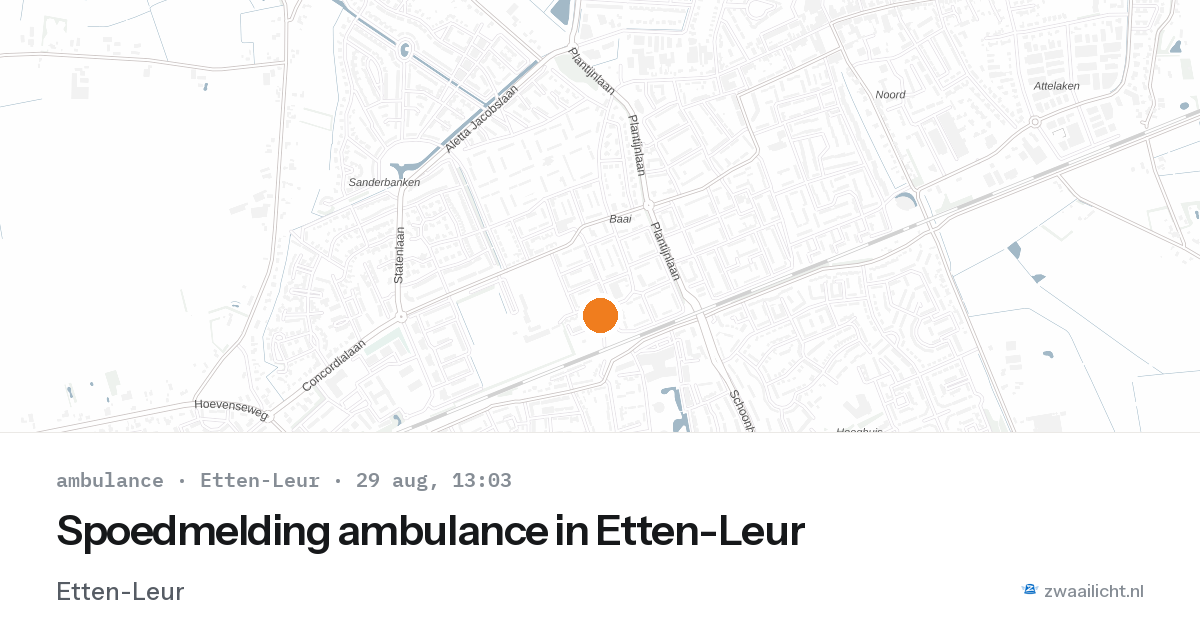 Spoedmelding ambulance in Etten-Leur — 29 aug 2026