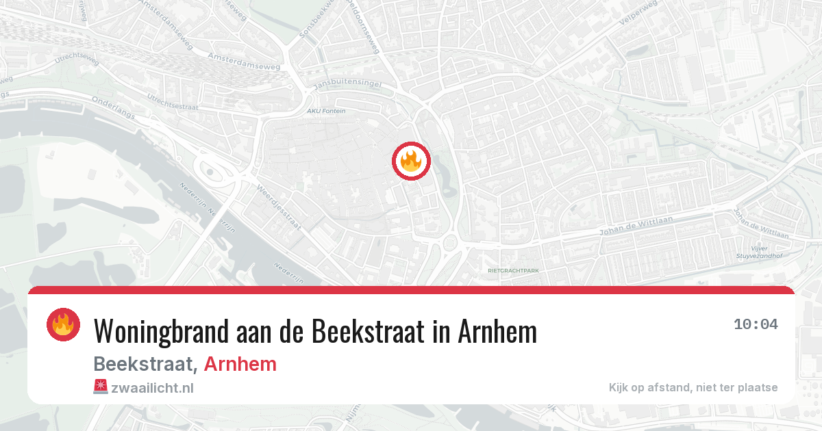 Woningbrand aan de Beekstraat in Arnhem — 6 aug 2026