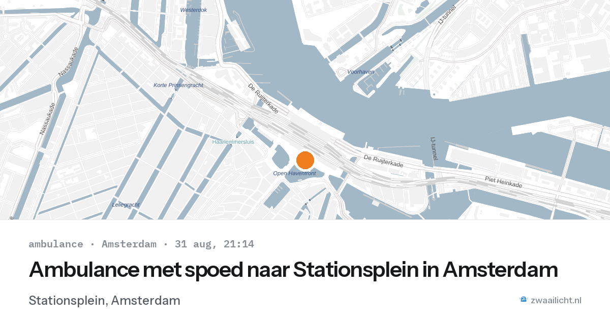 Ambulance met spoed naar Stationsplein in Amsterdam — 31 aug 2026