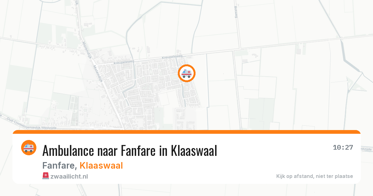 Ambulance naar Fanfare in Klaaswaal — 11 jul 2026