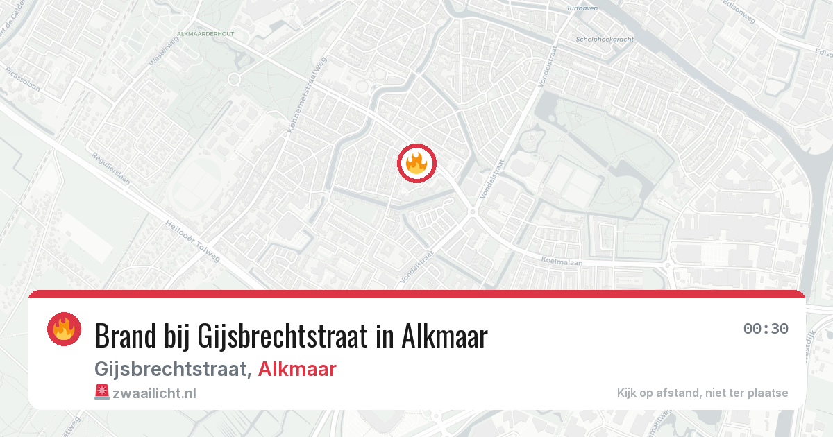 Brand bij Gijsbrechtstraat in Alkmaar — 6 aug 2026