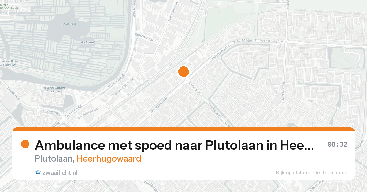 Ambulance met spoed naar Plutolaan in Heerhugowaard — 18 aug 2026