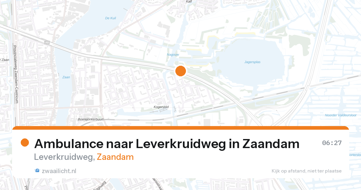 Ambulance naar Leverkruidweg in Zaandam — 16 jun 2026