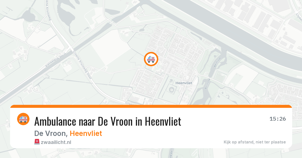 Ambulance naar De Vroon in Heenvliet — 1 aug 2026