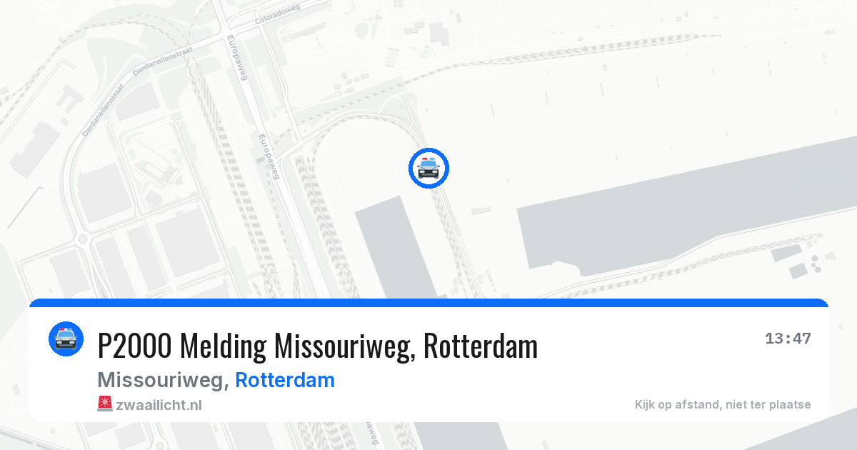P2000 Melding Missouriweg, Rotterdam — 21 jul 2026