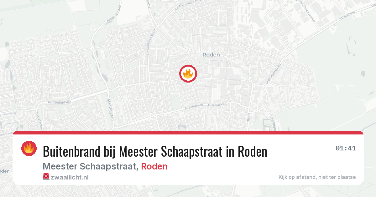 Buitenbrand bij Meester Schaapstraat in Roden — 27 jun 2026