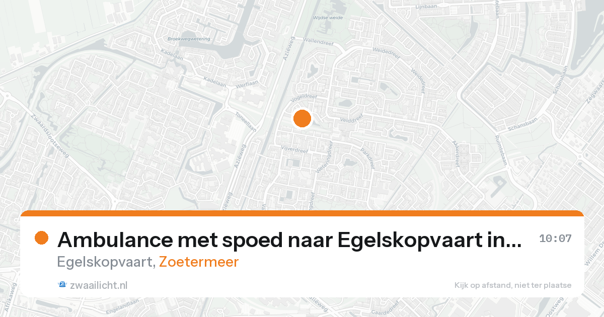 Ambulance met spoed naar Egelskopvaart in Zoetermeer — 26 aug 2026