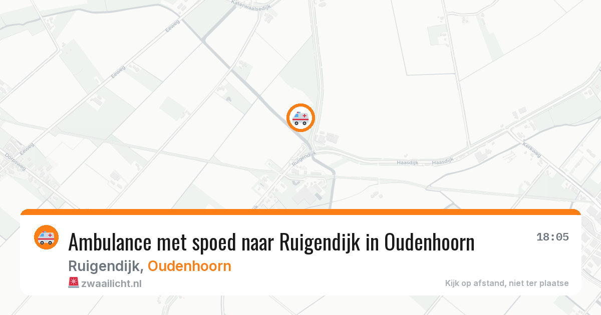 Ambulance met spoed naar Ruigendijk in Oudenhoorn — 5 aug 2026