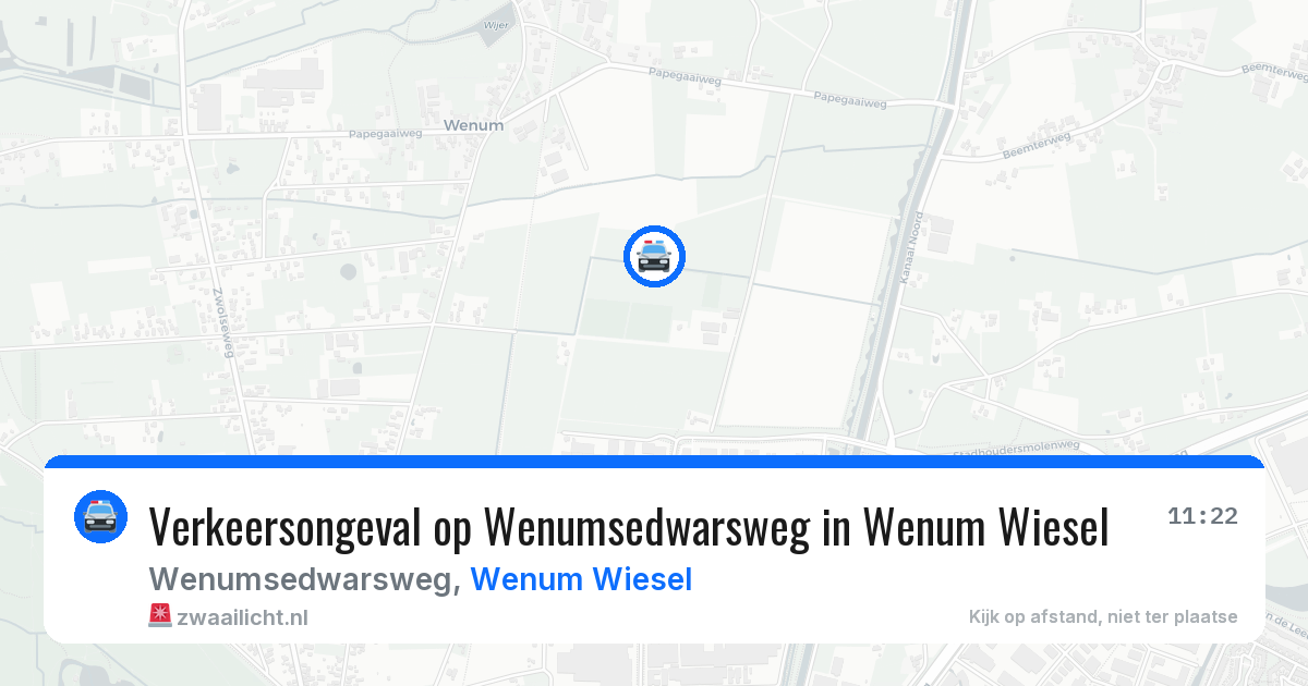 Verkeersongeval op Wenumsedwarsweg in Wenum Wiesel — 1 mei 2026