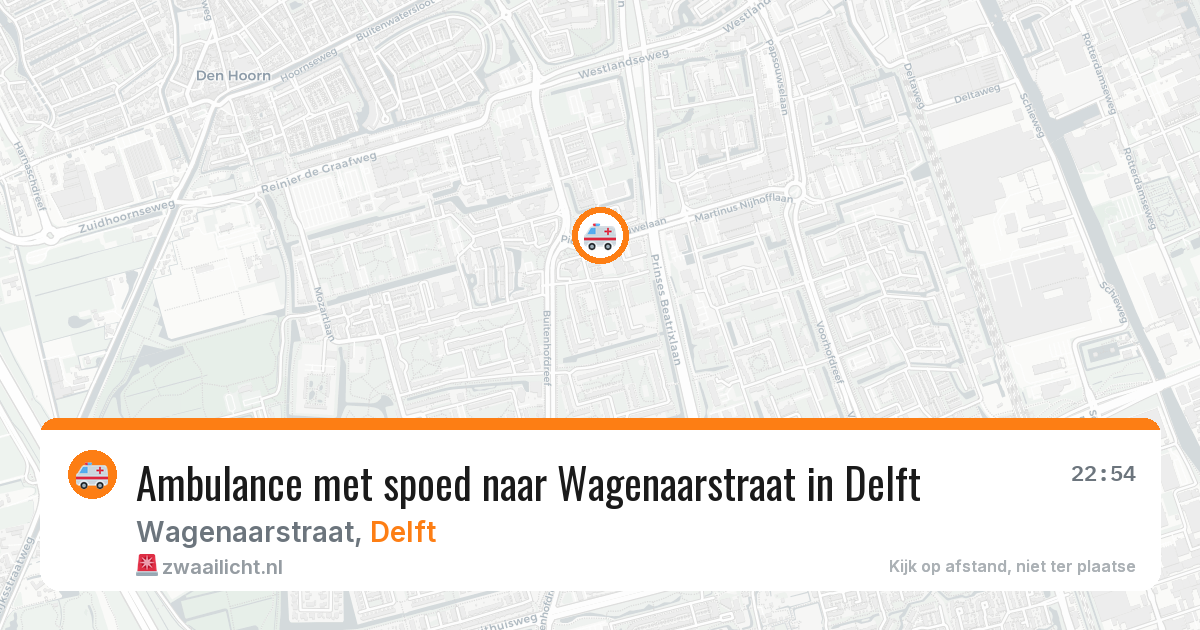 Ambulance met spoed naar Wagenaarstraat in Delft — 5 apr 2026