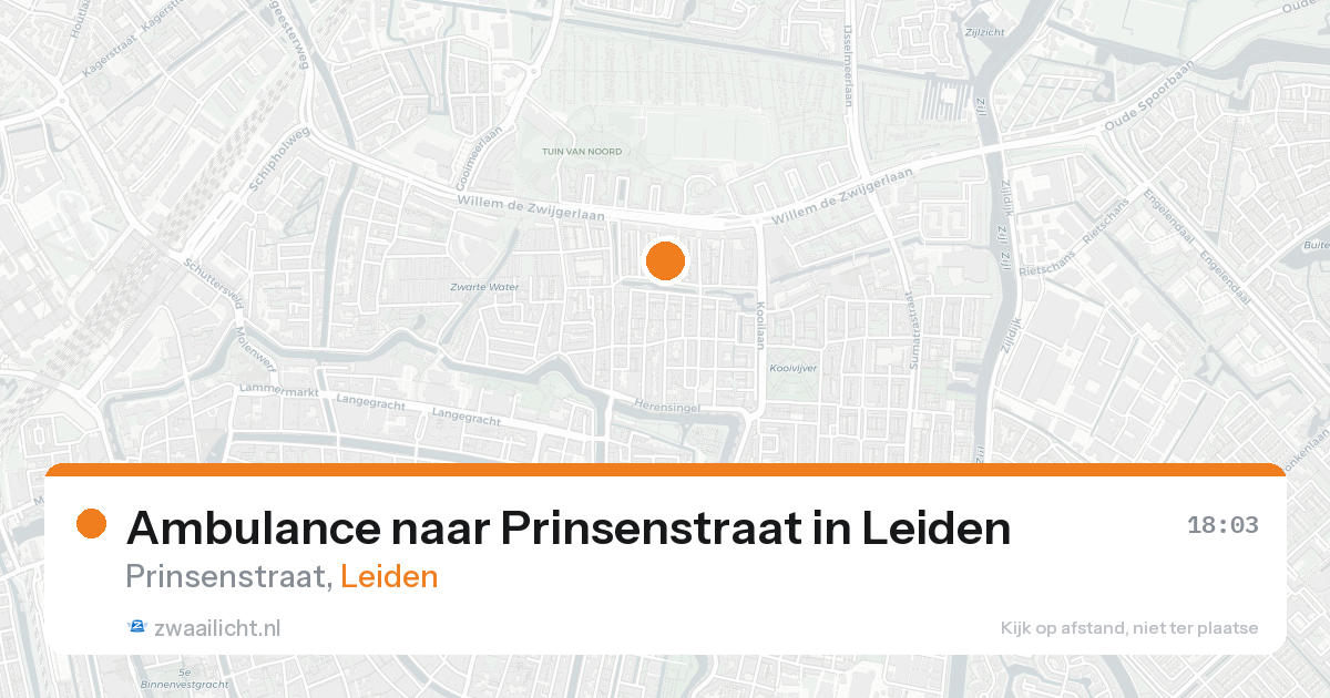 Ambulance naar Prinsenstraat in Leiden — 23 aug 2026