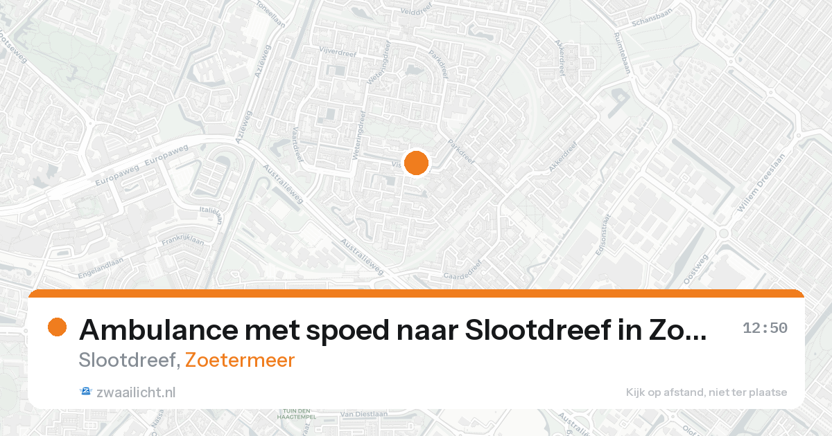 Ambulance met spoed naar Slootdreef in Zoetermeer — 26 mei 2026