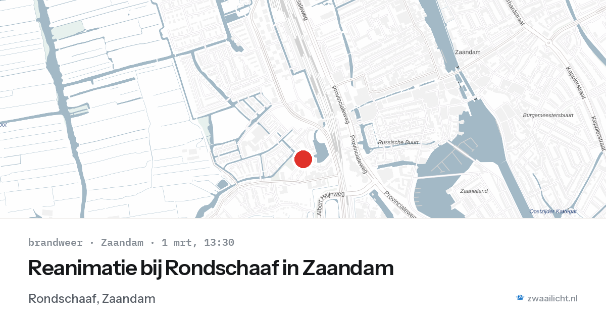Reanimatie bij Rondschaaf in Zaandam — 1 mrt 2026