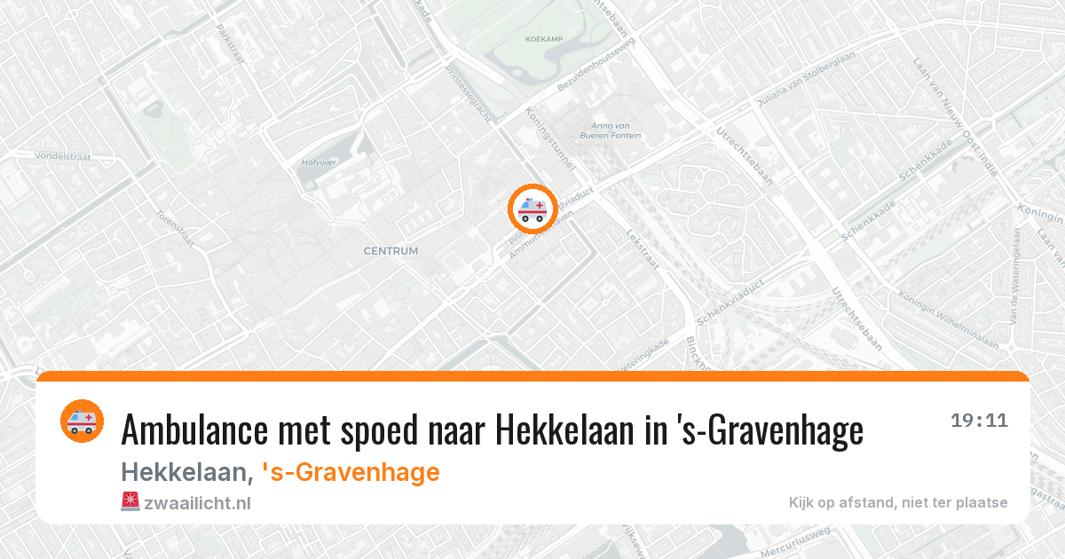 Ambulance met spoed naar Hekkelaan in 's-Gravenhage — 2 aug 2026