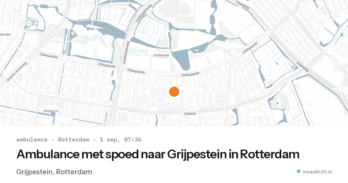 Ambulance met spoed naar Grijpestein in Rotterdam — 1 sep 2026