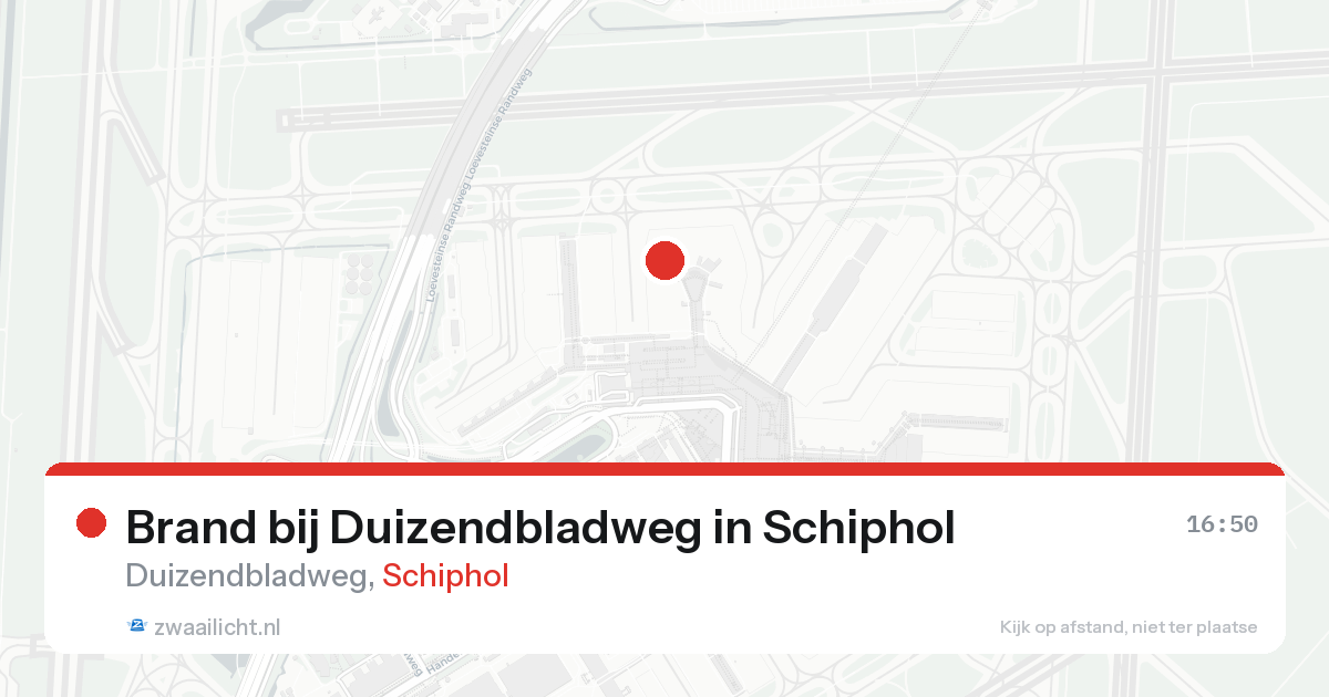 Brand bij Duizendbladweg in Schiphol — 22 aug 2026