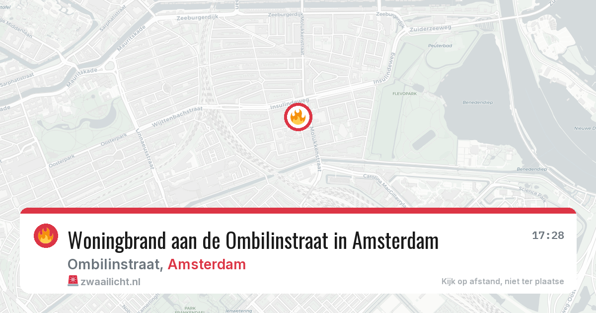 Woningbrand aan de Ombilinstraat in Amsterdam — 20 jun 2026