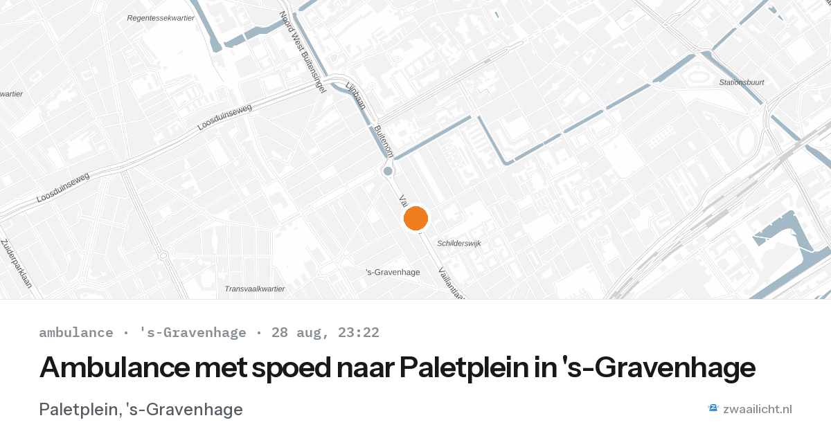 Ambulance met spoed naar Paletplein in 's-Gravenhage — 28 aug 2026