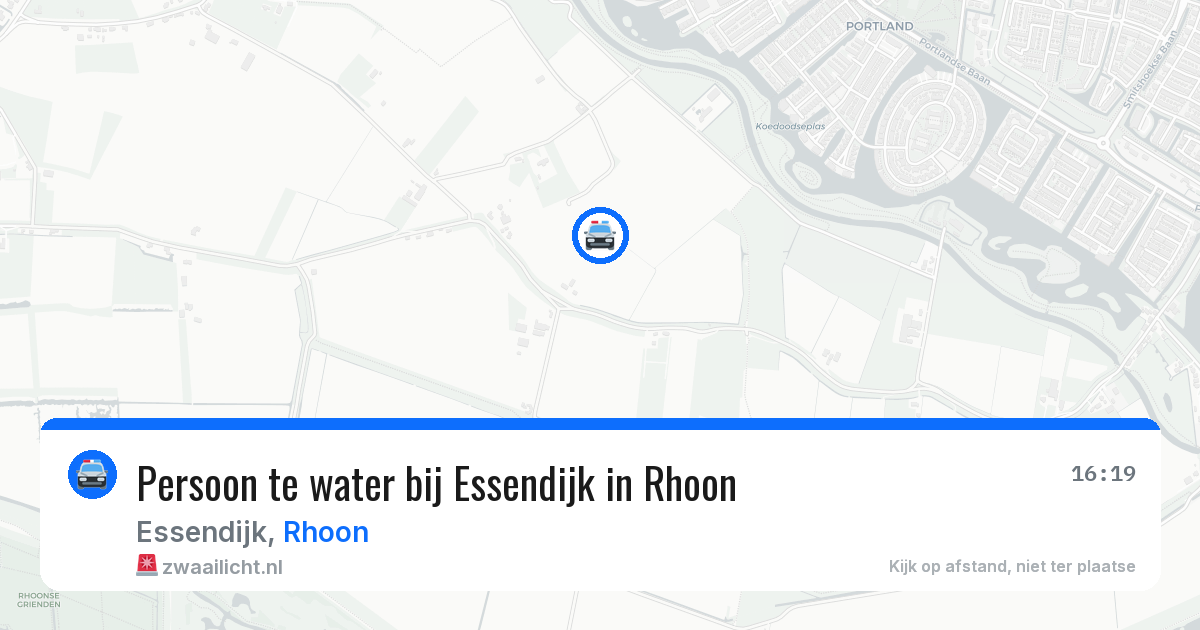 Persoon te water bij Essendijk in Rhoon — 16 mrt 2026