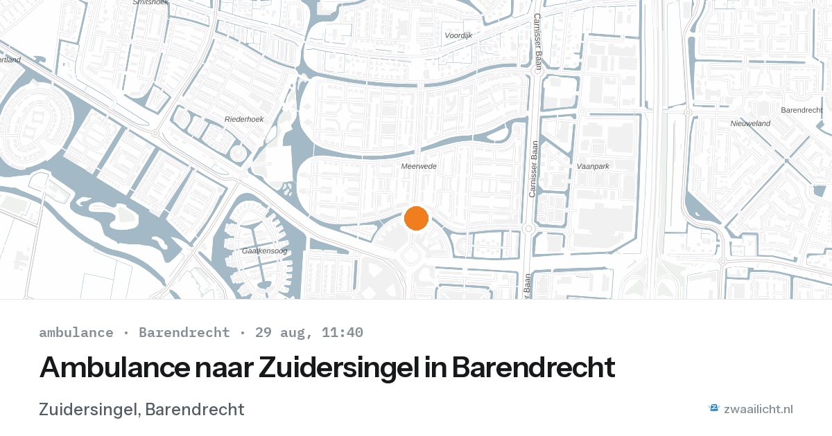 Ambulance naar Zuidersingel in Barendrecht — 29 aug 2026