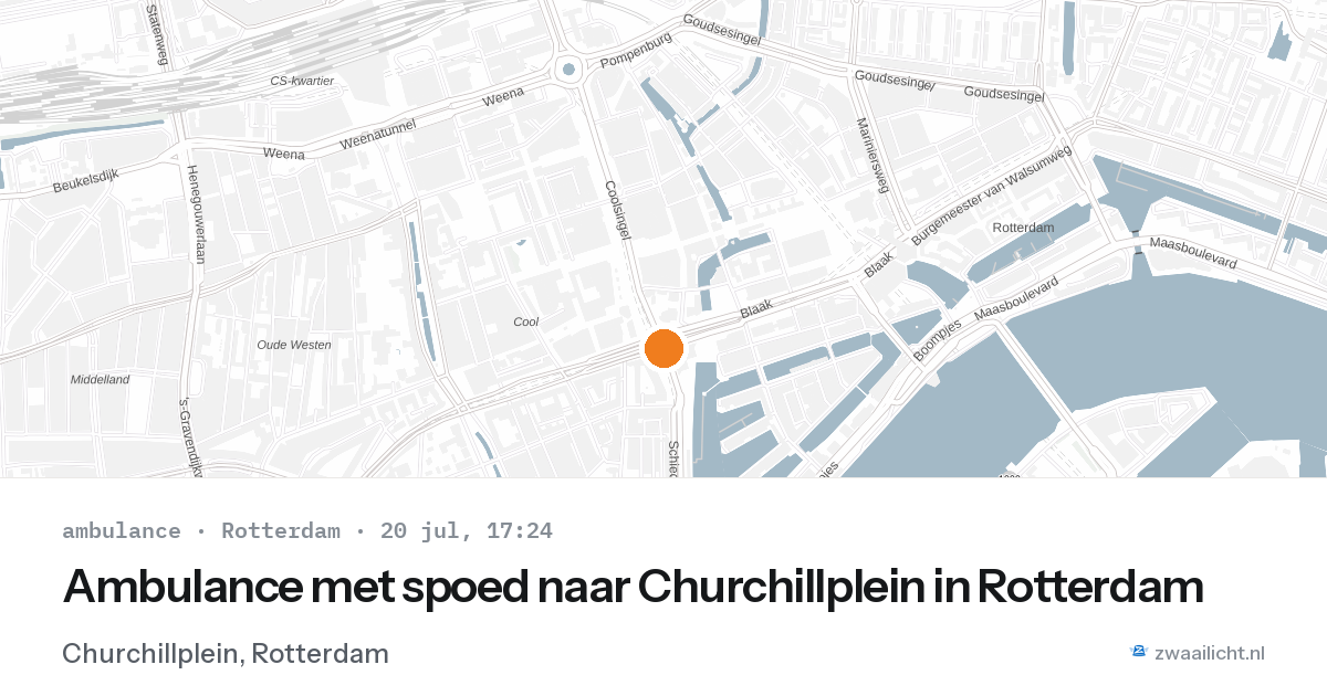 Ambulance met spoed naar Churchillplein in Rotterdam — 20 jul 2026