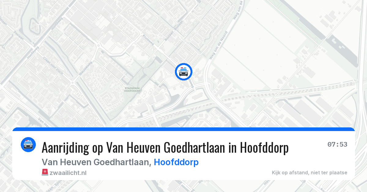 Aanrijding op Van Heuven Goedhartlaan in Hoofddorp — 21 apr 2026