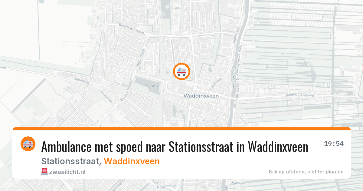 Ambulance met spoed naar Stationsstraat in Waddinxveen — 29 jun 2026