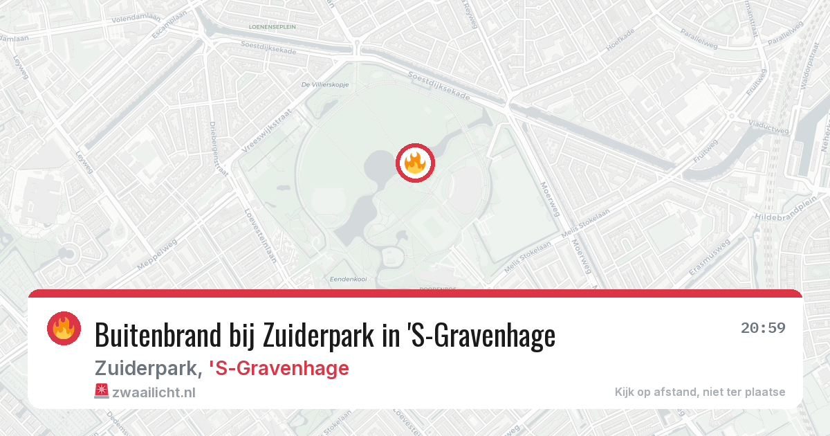 Buitenbrand bij Zuiderpark in 'S-Gravenhage — 19 jun 2026