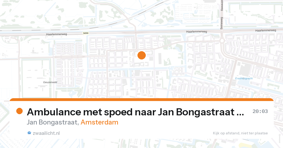 Ambulance met spoed naar Jan Bongastraat in Amsterdam — 26 aug 2026
