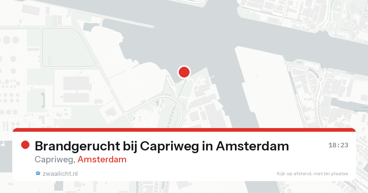 Brandgerucht bij Capriweg in Amsterdam — 25 mei 2026