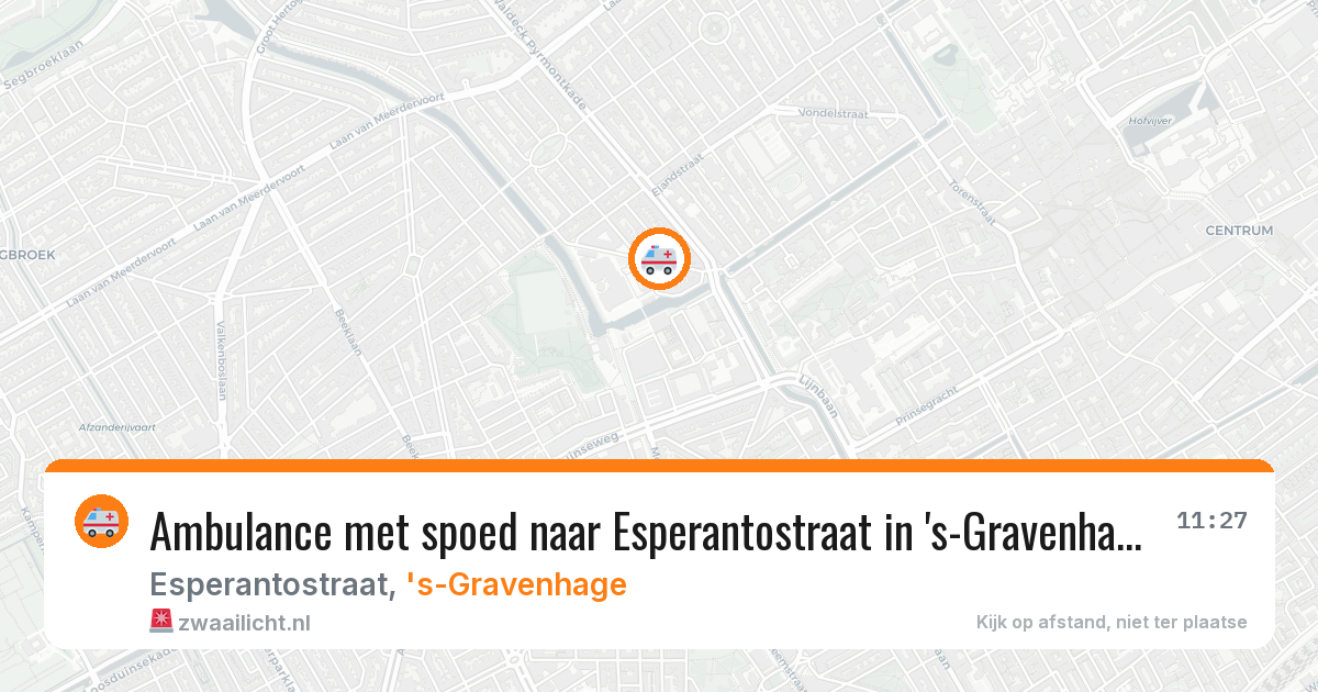 Ambulance met spoed naar Esperantostraat in 's-Gravenhage — 12 aug 2026