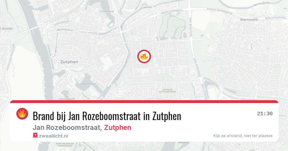 Brand bij Jan Rozeboomstraat in Zutphen — 22 jun 2026