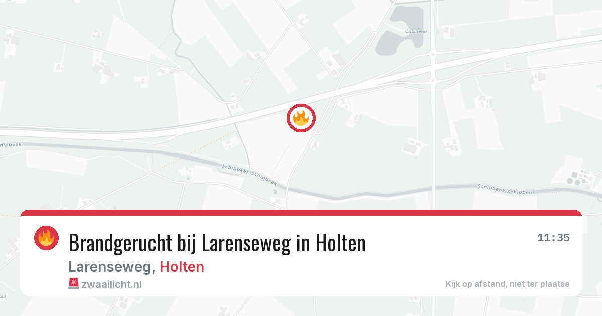 Brandgerucht bij Larenseweg in Holten — 1 aug 2026