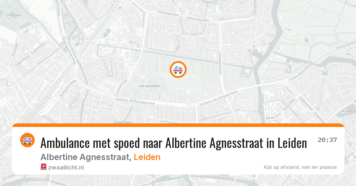 Ambulance met spoed naar Albertine Agnesstraat in Leiden — 7 aug 2026
