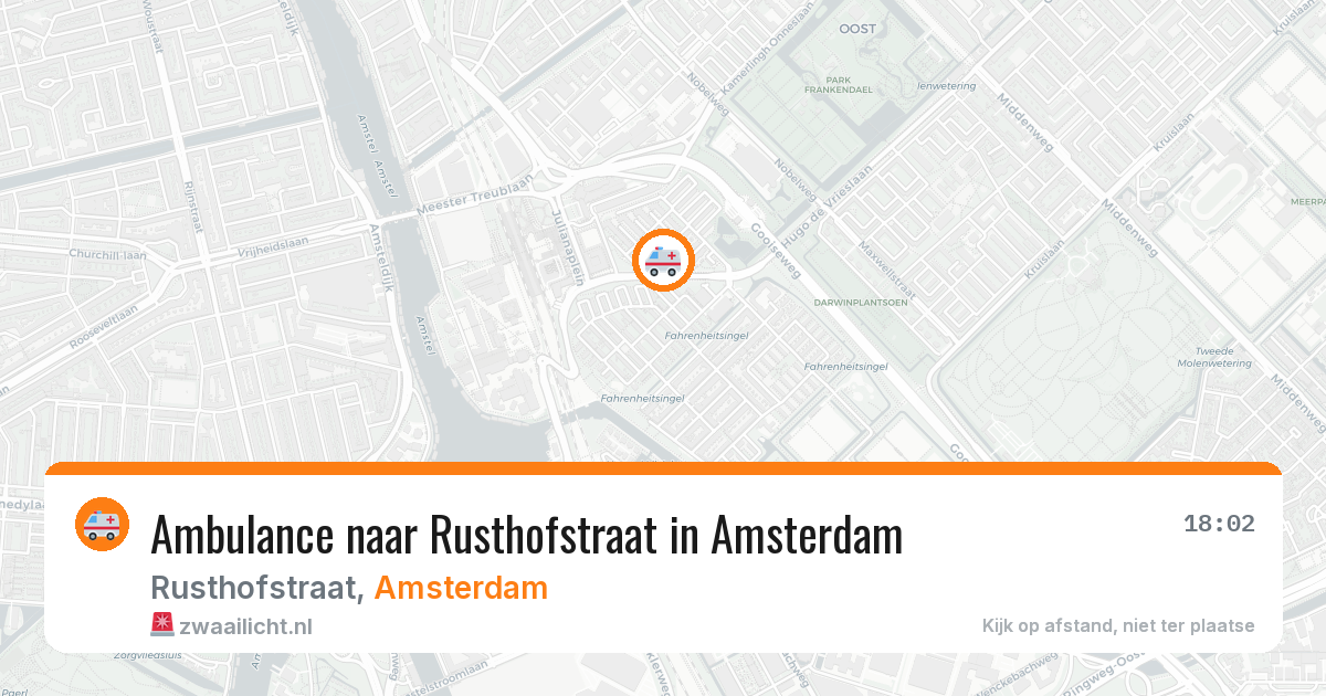 Ambulance naar Rusthofstraat in Amsterdam — 1 jul 2026