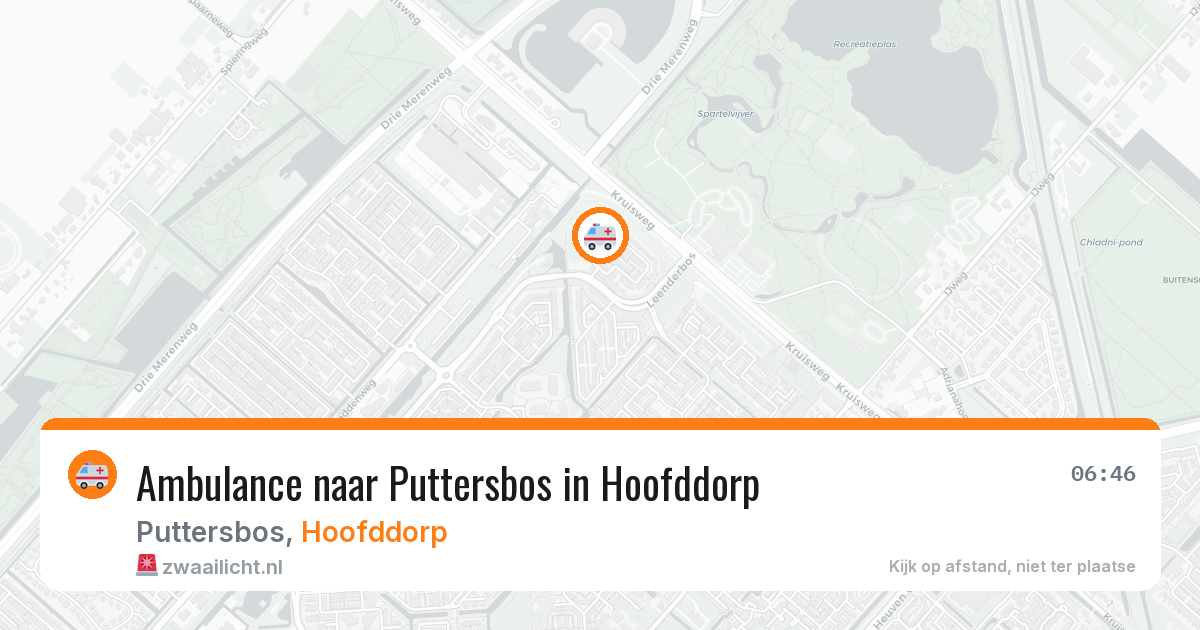 Ambulance naar Puttersbos in Hoofddorp — 9 aug 2026
