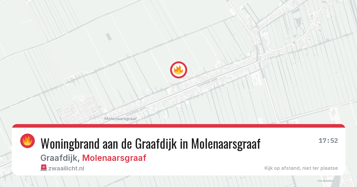 Woningbrand aan de Graafdijk in Molenaarsgraaf — 19 feb 2026