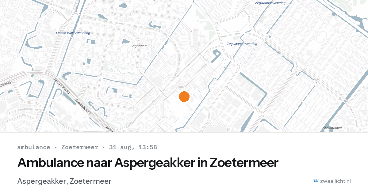 Ambulance naar Aspergeakker in Zoetermeer — 31 aug 2026
